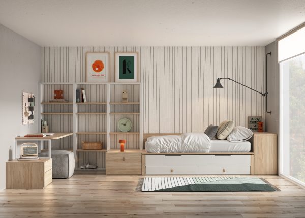 YOUTH BEDROOM WITH PERSONALISED BOOKCASE