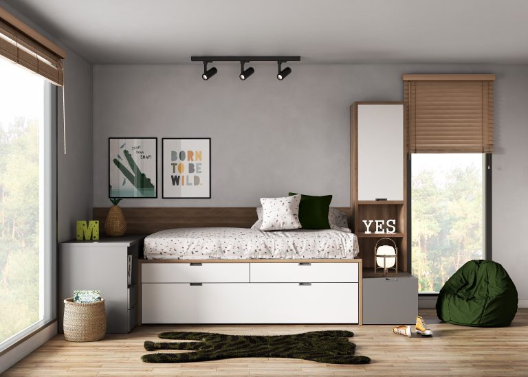 CHILDREN'S ROOM WITH TRUNDLE BED AND PULL-OUT DESK