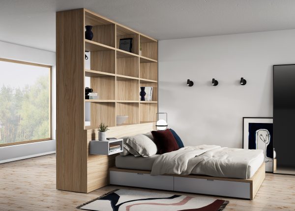 STUDY WITH TATAMI BED, BOOKCASE AND REMOVABLE TABLE 1