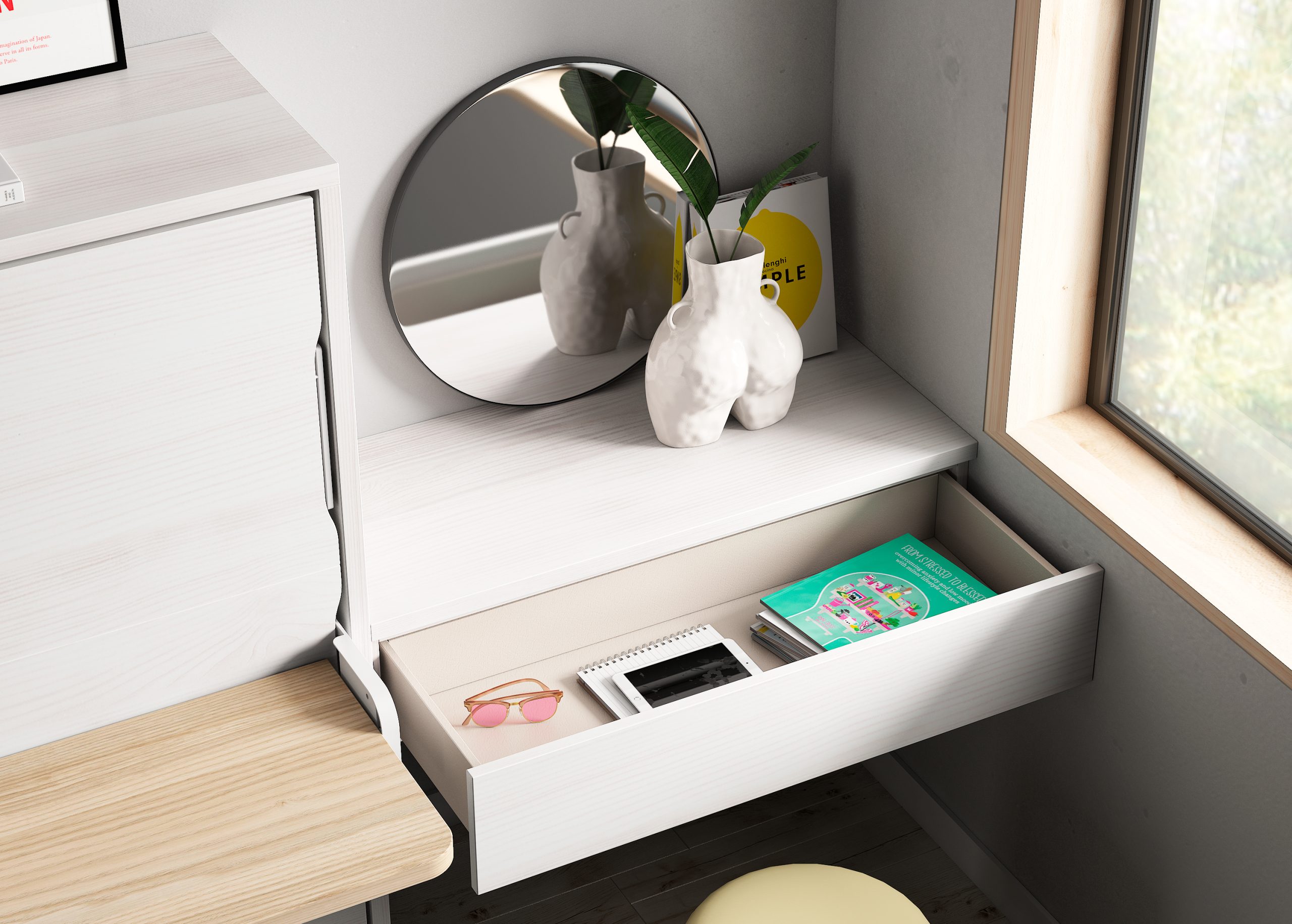 ᐅ PullDown Guest Bed with Desk Kubbiko