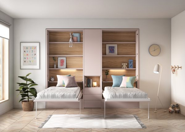 SHAREABLE BEDROOM WITH VERTICAL WALL BEDS 1