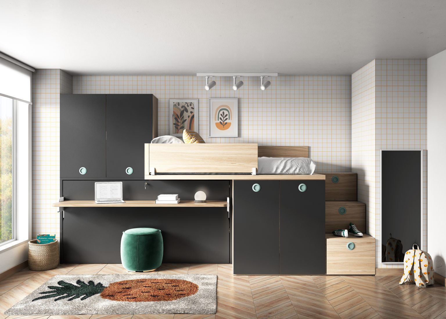 ᐅ Vertical Wall Bed with Desk Kubbiko