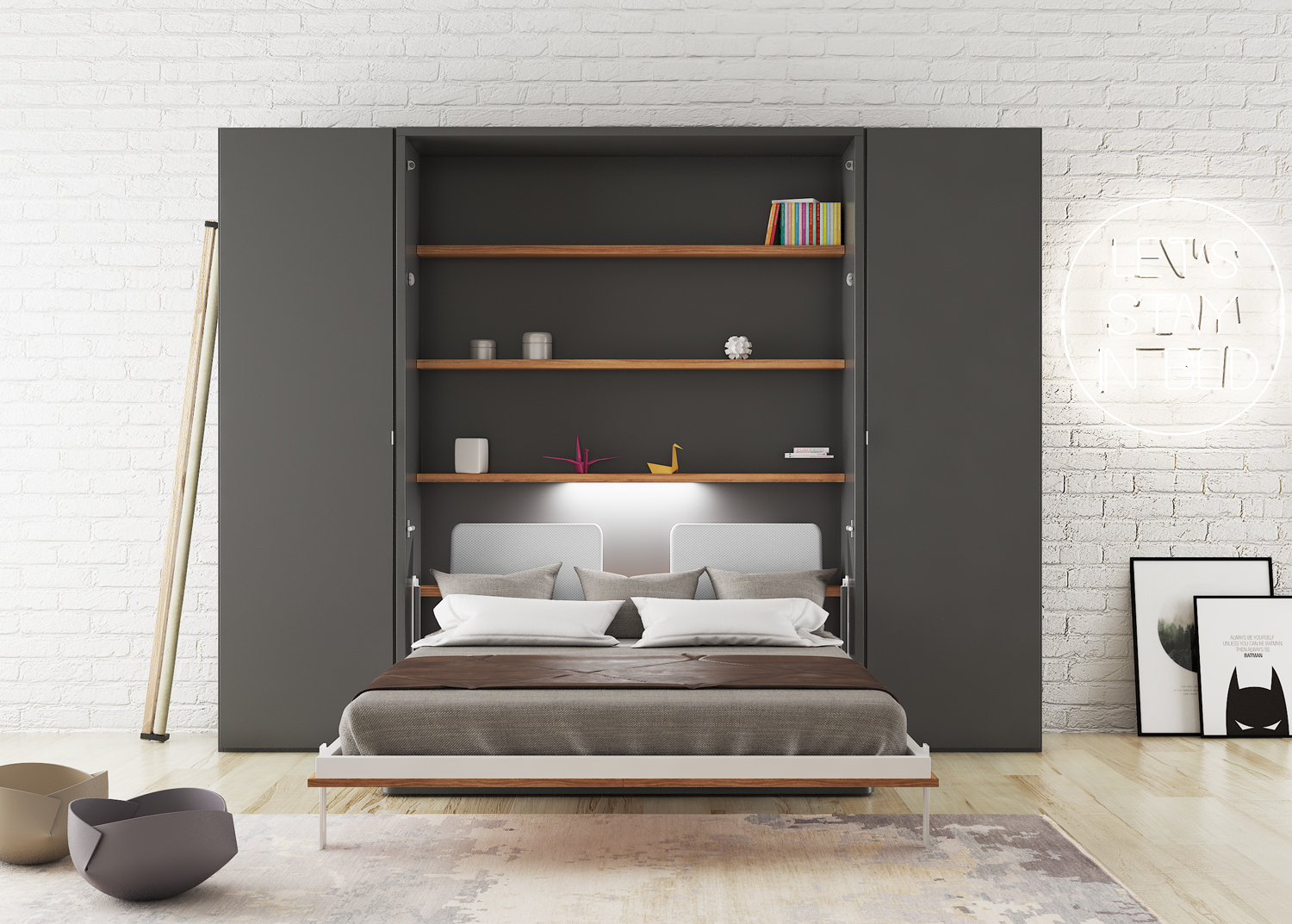 ᐅ Vertical Wall Bed with Desk Kubbiko